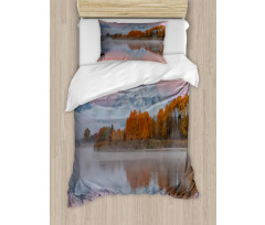 Outdoorsy Pink Sky Forest Duvet Cover Set