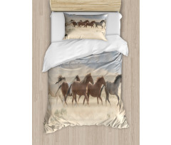 Wild Mustang Horses Art Duvet Cover Set