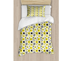 Bicolour Spring Flowers Duvet Cover Set