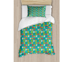 Colorful Abstract Leaves Art Duvet Cover Set