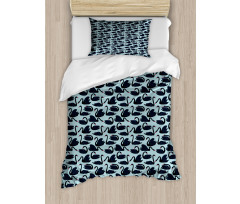 Long Necked Aquatic Bird Duvet Cover Set