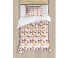 Sakura Branches and Birds Duvet Cover Set