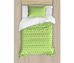 Round Slices of Lime Striped Duvet Cover Set