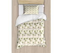 Simplistic Palms Pattern Duvet Cover Set