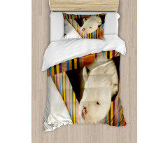 Newborn Dog in Gift Box Photo Duvet Cover Set