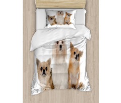 Chihuahua and Maltese Dogs Duvet Cover Set