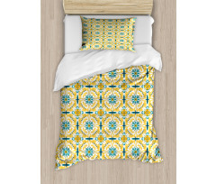 Botanical Swirling Motif Duvet Cover Set