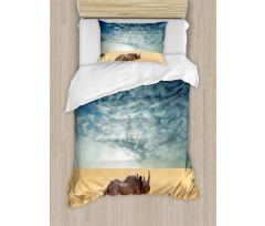 Rhino Dramatic Cloudy Sky Duvet Cover Set