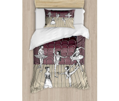 Ballerinas Stage Sketch Duvet Cover Set