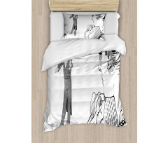 Man Playing Violin Duvet Cover Set