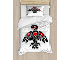 Indigenous Totem Bird Art Duvet Cover Set