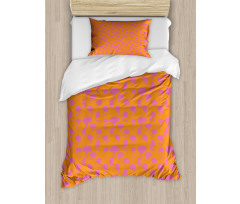 Blooming Tangerine Tones Duvet Cover Set