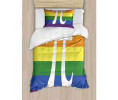 Number on Rainbow Colors Duvet Cover Set