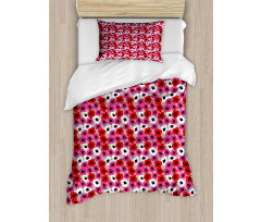 Flower Look Motif Duvet Cover Set