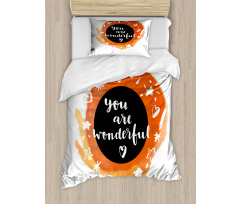 Watercolor You are Wonderful Duvet Cover Set