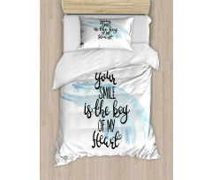 Romantic Words Brushstrokes Duvet Cover Set