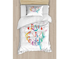 Love is Rainbow Art Duvet Cover Set