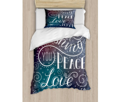 Wishes Themed Xmas Image Duvet Cover Set