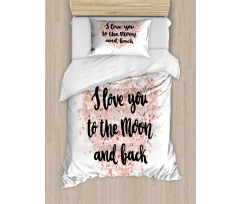 Love Words on Dotwork Heart Duvet Cover Set