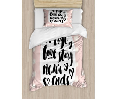 Love Story Saying Duvet Cover Set