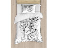 Hand Holds Lotus Duvet Cover Set