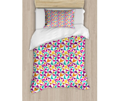 Vivid Mosaic Look Polygons Duvet Cover Set