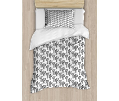 Outline Cactus Art Duvet Cover Set