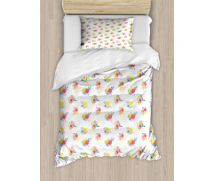 Watercolor Flowers Duvet Cover Set