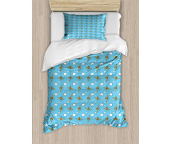 Clouds and Plane Pilot Duvet Cover Set