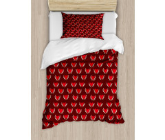 Hearts and Leafy Branches Duvet Cover Set