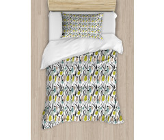Birds and Abstract Plants Duvet Cover Set