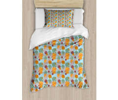 Abstract Tropic Plants Duvet Cover Set