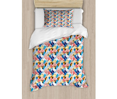 Colorful Abstract Peaks Duvet Cover Set