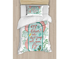 Inspirational Saying on Jar Duvet Cover Set