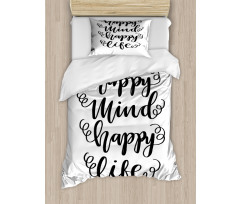 Positive Happy Mind and Life Duvet Cover Set