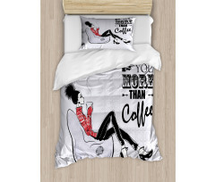 I Love You More than Coffee Duvet Cover Set