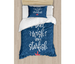 Nautical Text with Starfish Duvet Cover Set