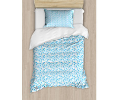 Ocean Waves Swirling Foam Duvet Cover Set