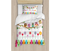 Bird on Branch Sunny Day Duvet Cover Set