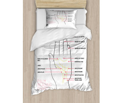 Palm Reading Chart Design Duvet Cover Set