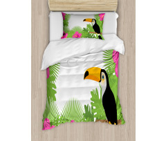 Exotic Plants and Bird Duvet Cover Set