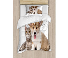 Dog Puppy Kitten Friends Duvet Cover Set