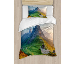 Sunrise at Dolomites Duvet Cover Set
