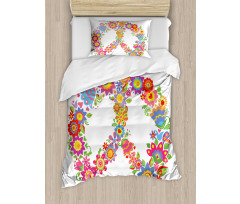 Peace Equality Flower Duvet Cover Set