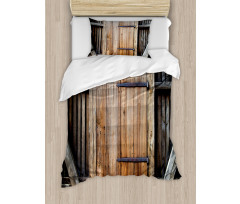 Rustic Rural Wood Door Duvet Cover Set