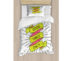 Positive Words Rays Duvet Cover Set