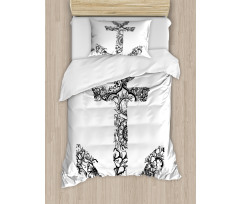 Anchor Shape Flower Duvet Cover Set