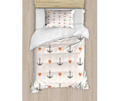 Anchors and Hearts Duvet Cover Set