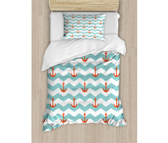 Pattern Anchor Stripe Duvet Cover Set