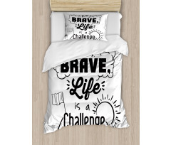 Be Brave Themed Slogan Duvet Cover Set
